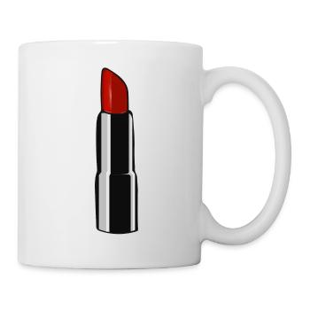 Lippenstift Schminke Geschenk - Tasse - Weiß - Rechts