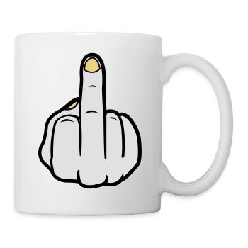 mittelfinger_colors - Tasse - Weiß - Rechts