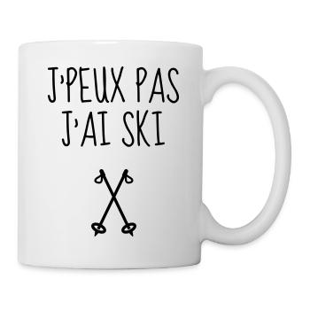 Skifahren Skifahrer Sport Ski Spieler - Tasse - Weiß - Rechts