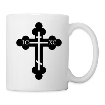 orthodoxes Symbol der Kreuzreligion - Tasse - Weiß - Rechts