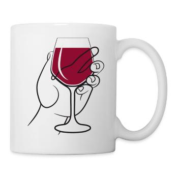 Wein Weinglas Weinprobe Weinlese Reben Genuss Herb - Tasse - Weiß - Rechts