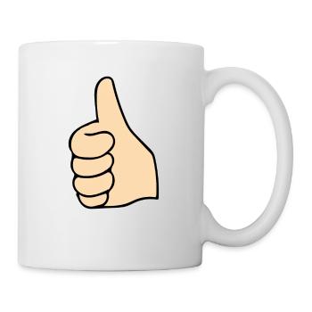 Pouces en l’air - Mug blanc - blanc - Droite