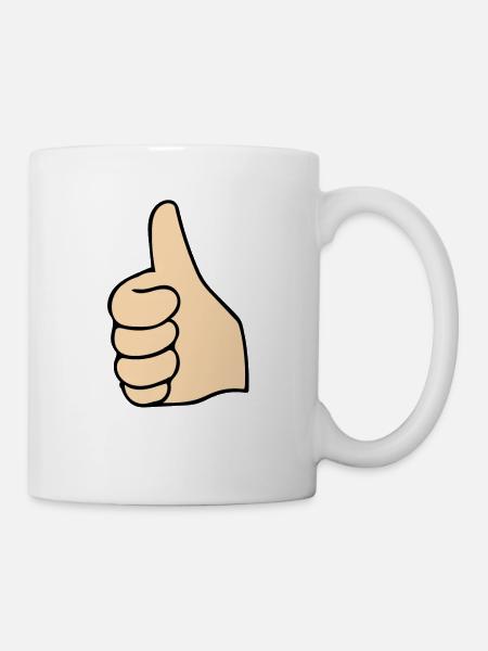Daumen hoch - Tasse - Weiß