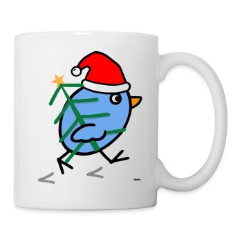 Vogel Weihnachten - Tasse - Weiß - Rechts