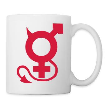 Symbol man woman sex devil naughty - Mug - white - Right