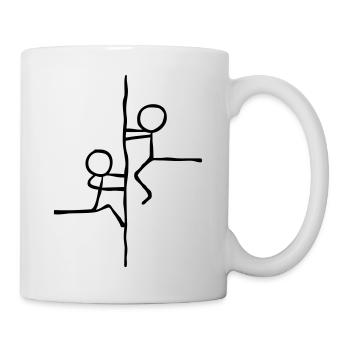 Strichmännchen klettern am Seil - Tasse - Weiß - Rechts