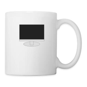 Monitor - Computer - Tasse - Weiß - Rechts