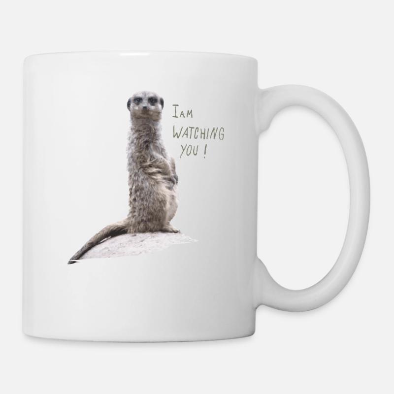 Erdmaennchen watching - Tasse - Weiß