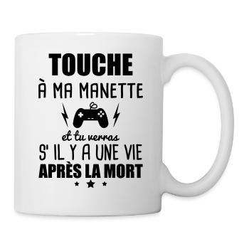 Touche a ma manette, console, geek, gaming, nerd - Mug blanc - blanc - Droite
