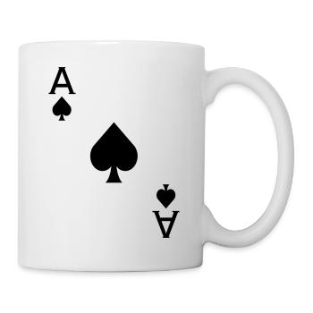 Ace of Spades - Carte à jouer au poker ou au skat - Mug blanc - blanc - Droite
