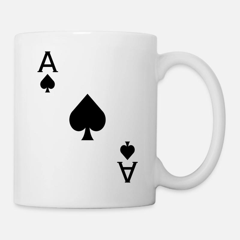 As Pik - Spielkarte aus Poker oder Skat - Tasse - Weiß