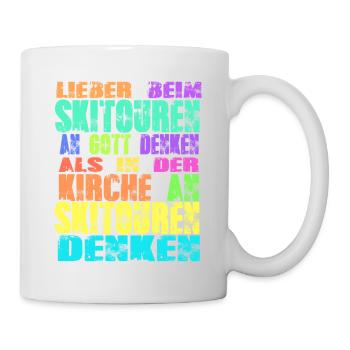 Skitouren Kirche - Tasse - Weiß - Rechts