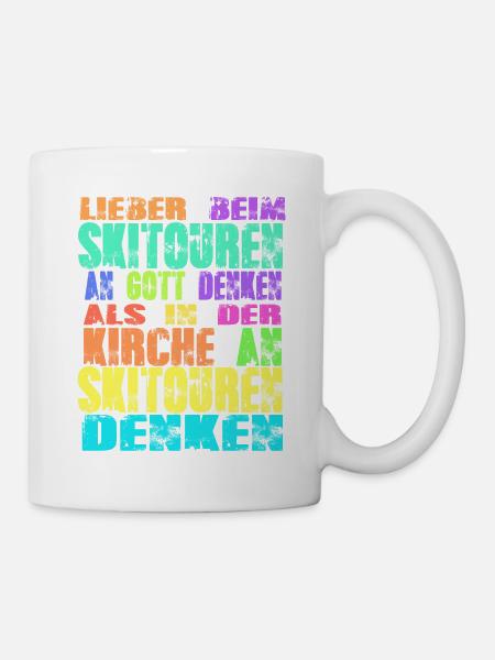 Skitouren Kirche - Tasse - Weiß