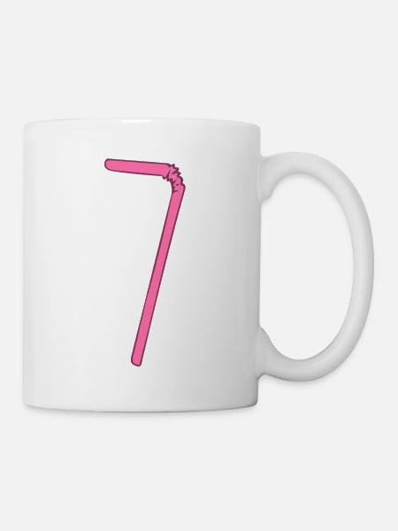 Strohhalm - Geschenk - Tasse - Weiß