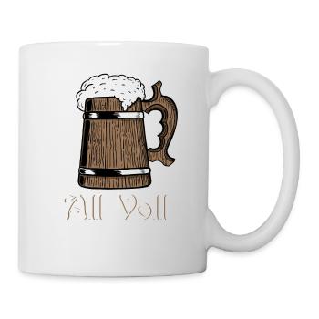 Mittelalter Trinkspruch all voll Ritter Bierkrug - Tasse - Weiß - Rechts