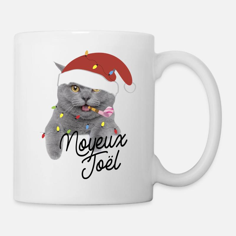 GLÜCKLICHE CAT JOEL MERRY CHRISTMAS - Tasse - Weiß