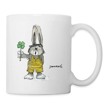 Janosch Hase Findet Sein Glück Kleeblatt - Tasse - Weiß - Rechts