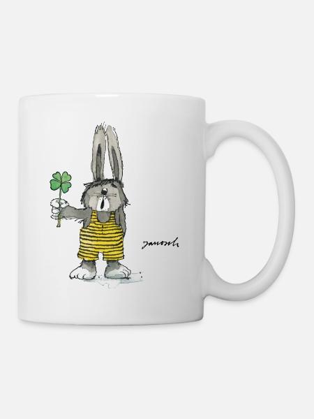 Janosch Hase Findet Sein Glück Kleeblatt - Tasse - Weiß