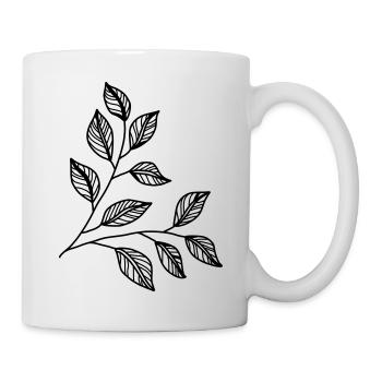 Blätter - Tasse - Weiß - Rechts
