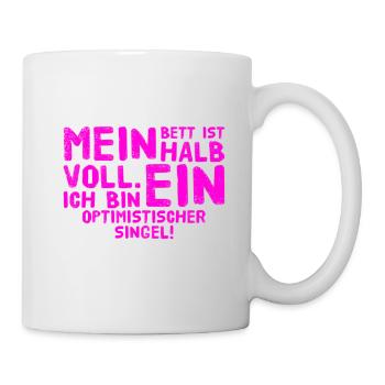optimistischer Singel - Tasse - Weiß - Rechts