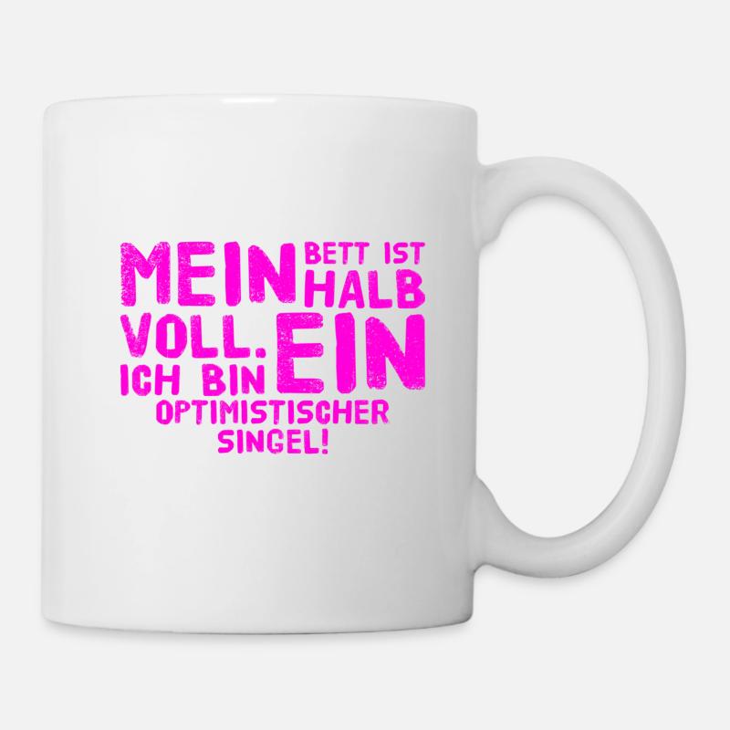 optimistischer Singel - Tasse - Weiß