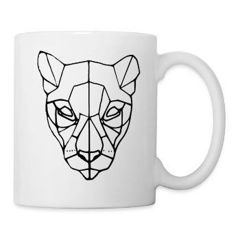 Löwin Kopf - Tasse - Weiß - Rechts