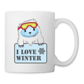 Yeti - I love winter - Mug - white - Right