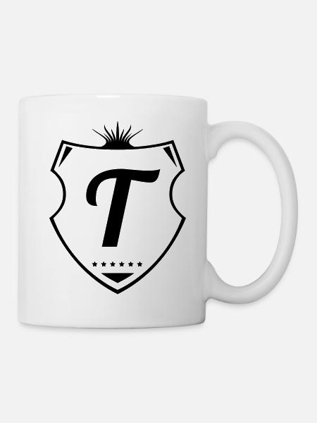 t letter - Tasse - Weiß