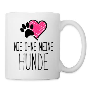 hunde nie ohne herz - Tasse - Weiß - Rechts