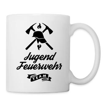 jugendfeuerwehr team helm - Tasse - Weiß - Rechts