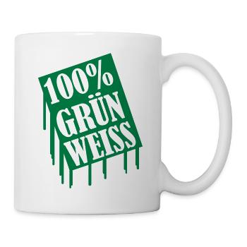 100_gruen_weiss - Tasse - Weiß - Rechts