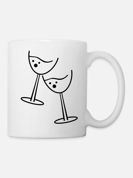 glas wine - Tasse - Weiß