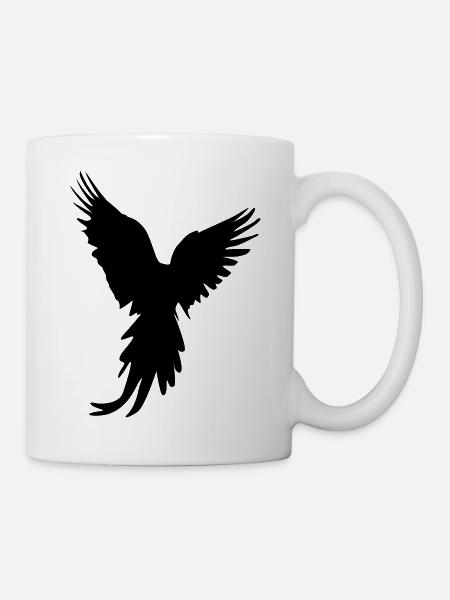 bird silhouette - Tasse - Weiß