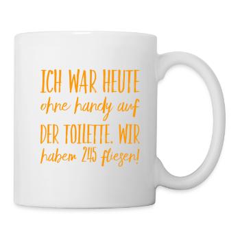 Langeweile auf der Toilette - Tasse - Weiß - Rechts