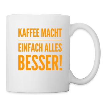 ich liebe Kaffee über alles - Tasse - Weiß - Rechts