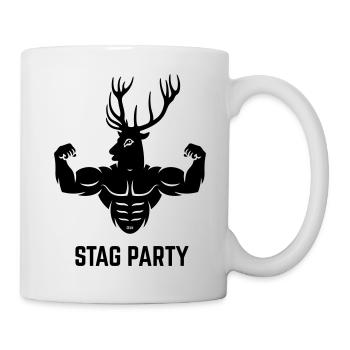 Stag Party (Deer Head, Muscleman, Bachelor Party) - Mug - white - Right