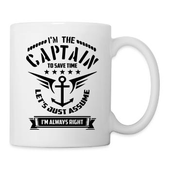 Funny Boat Captain Apparel - Tasse - Weiß - Rechts