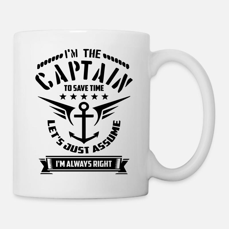 Vêtements de capitaine de bateau drôle - Mug blanc - blanc
