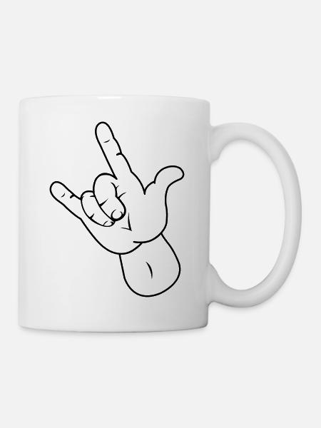 hand - Tasse - Weiß