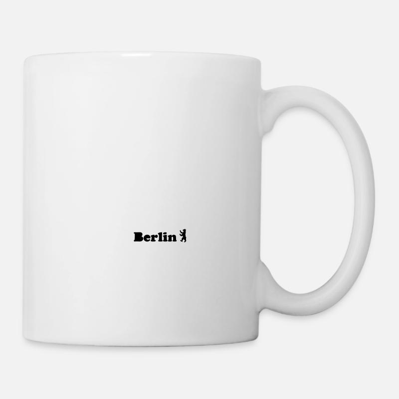 Berlin weiß + Sehenswürdigkeiten + Berliner Bär - Tasse - Weiß