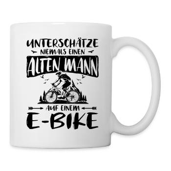 Mann E Bike E-Bike Radfahrer - Tasse - Weiß - Rechts