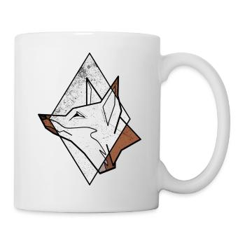 Fuchs geometrisch - Tasse - Weiß - Rechts