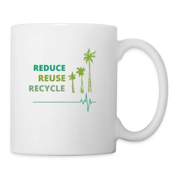 Umweltfreundlich: Reduce, Reuse, Recycle. - Tasse - Weiß - Rechts