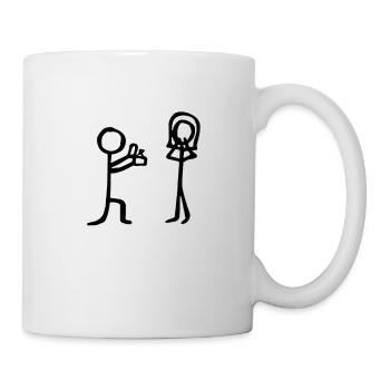 Proposition de mariage - bonhomme allumette - Mug blanc - blanc - Droite