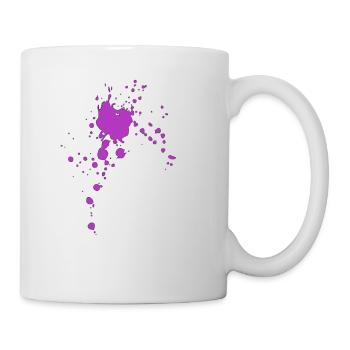 Farbspritzer Farbflecken Flecken Klecks - Tasse - Weiß - Rechts