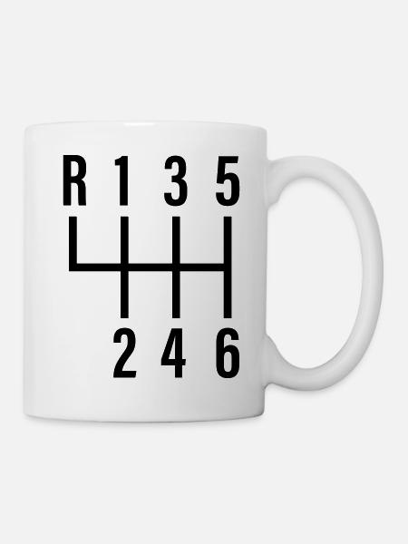 Minimalistische Gangschaltung für Auto-Fans - Tasse - Weiß