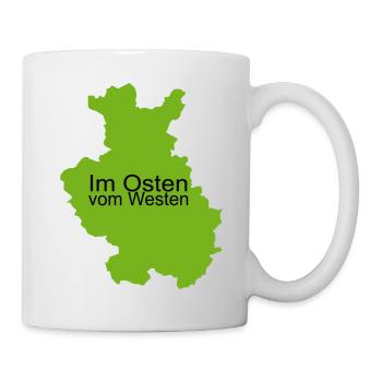 Im Osten vom Westen Ostern Ostergeschenk - Tasse - Weiß - Rechts
