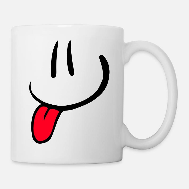 Comic Gesicht Lustig Fun Smile - Tasse - Weiß
