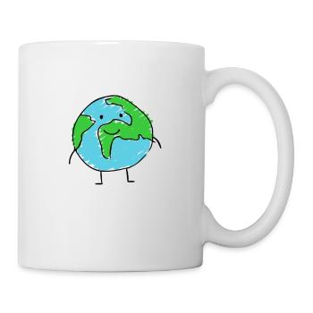 Welt - Zeichnung - Tasse - Weiß - Rechts
