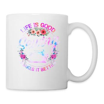 La couture le rend meilleur - Mug blanc - blanc - Droite